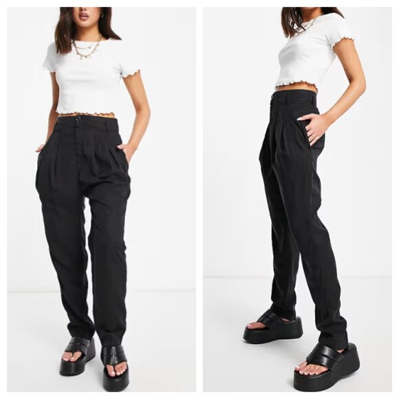 Free People Pants - Free People Run Wild Balloon Charcoal Black Lightweight High Waist Trouser Pants